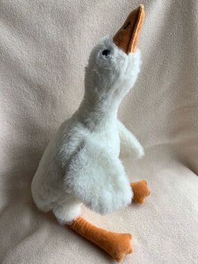 Unbranded White Plush Goose Soft Stuffed Animal Toy Orange Beak & Feet